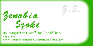 zenobia szoke business card